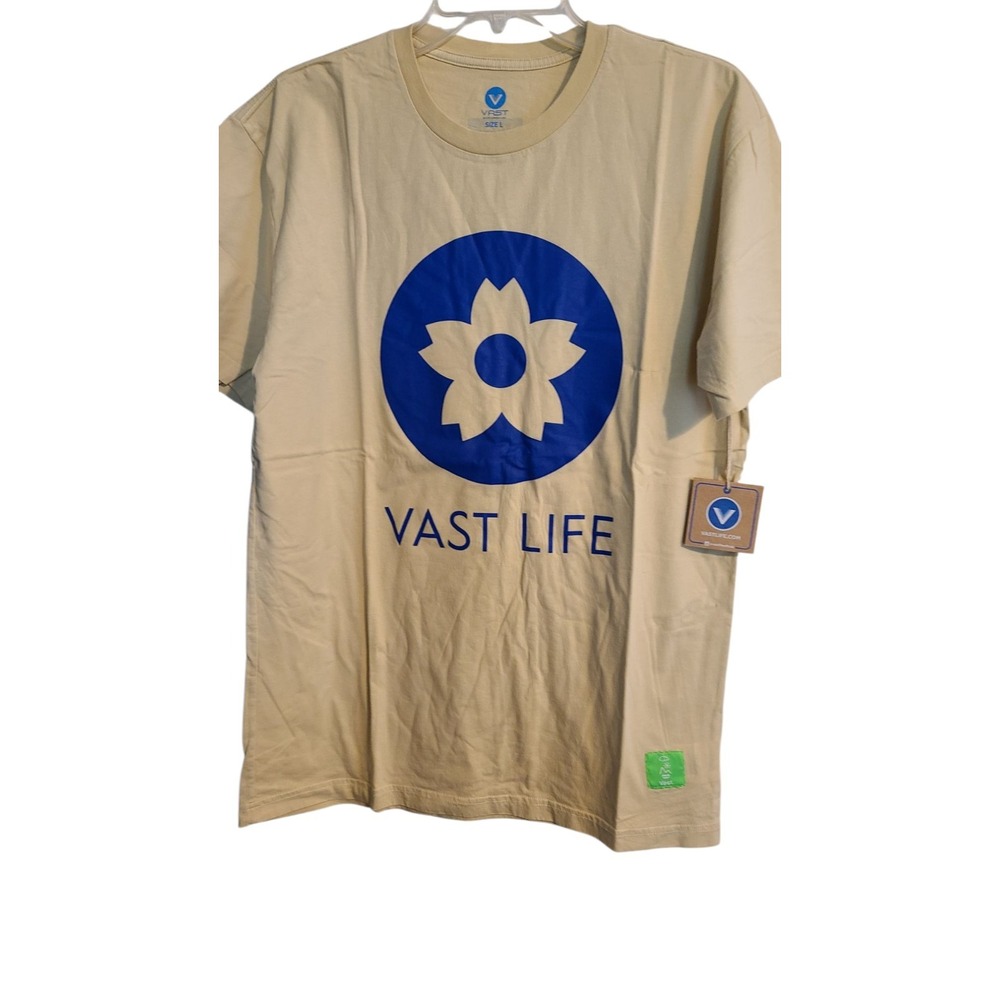 Vast Life Graphic‎ T Shirt Size Large Beige